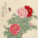 【已售】凌雪 四尺斗方《花開富貴》 北京美協(xié)會員