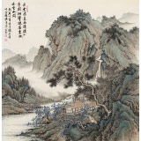 【已售】吳顯剛 四尺斗方《山水清暉圖》 貴州七星關美協(xié)主席