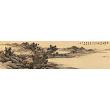 吳顯剛 四尺對開《秋江觀釣圖》 貴州七星關(guān)美協(xié)主席