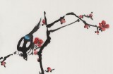【已售】庾超然 四尺三開(kāi)《禧上梅梢》 黃鶴樓書(shū)畫(huà)院院長(zhǎng)