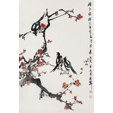 【已售】庾超然 四尺三開《禧上梅梢》 黃鶴樓書畫院院長