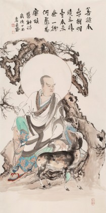 【已售】曹建濤 四尺《菩提本無(wú)樹(shù) 明鏡亦非臺(tái)》 獨(dú)具特色水墨人物畫(huà)家