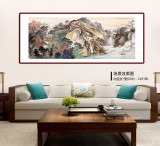 【已售】蔣元發(fā) 小六尺《秋山鳴泉》 廣西著名山水畫家