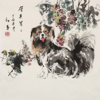 尹和平 四尺斗方《碩果累累》 當(dāng)代鄉(xiāng)土童趣繪畫(huà)名家