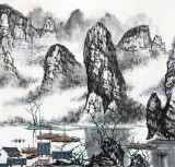 【已售】張春奇 四尺《漓江春雨》徐悲鴻紀(jì)念館藝術(shù)中心理事（詢價）