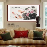 【已售】梁景欣 四尺《連年有余》 青大美院學(xué)院派畫家