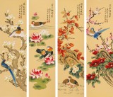 【已售】凌雪 四條屏《相伴》 北京美協(xié)會員