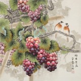 趙逸梅 四尺斗方《碩果豐盈》 著名工筆畫家