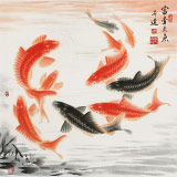 【已售】周升達(dá) 四尺斗方《富貴久魚(yú)》 中國(guó)畫(huà)院國(guó)畫(huà)組長(zhǎng)（詢價(jià)）