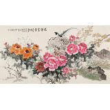 【已售】梁景欣 六尺《花開(kāi)富貴》 青大美院學(xué)院派畫(huà)家