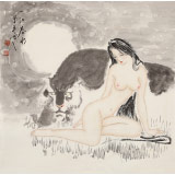 【已售】李鳳英 四尺斗方《一江春水》 北京美協(xié)會員