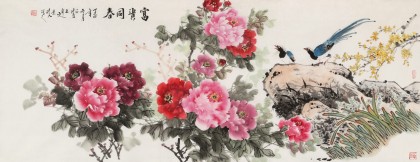 【已售】梁景欣 小六尺《富貴同春》 青大美院學院派畫家