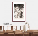 【已售】韓恩勝 四尺三開《祝壽圖》中美協(xié)會(huì)員 水墨漫畫名家