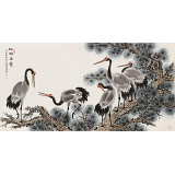 【已售】朱祖義 四尺《松鶴萬壽》 中國老子書畫院副院長