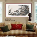 【已售】朱祖義 四尺《松鶴萬(wàn)壽》 中國(guó)老子書畫院副院長(zhǎng)