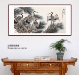 朱祖義 四尺《松齡鶴壽》 中國(guó)老子書畫院副院長(zhǎng)