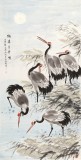 【已售】朱祖義 四尺《鶴喜月華鳴》 中國老子書畫院副院長