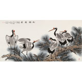 【已售】朱祖義 四尺《松鶴延年》 中國老子書畫院副院長