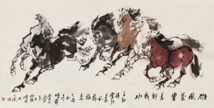 王向陽(yáng) 四尺《雄風(fēng)萬(wàn)里 馬到成功》 中國(guó)美術(shù)家協(xié)會(huì)會(huì)員（詢(xún)價(jià)）