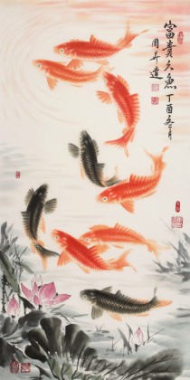 【已售】周升達 三尺《富貴久魚》 中國畫院國畫組長（詢價）