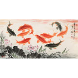 【已售】周升達 四尺《富貴久魚》 中國畫院國畫組長（詢價）