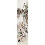 【已售】曹建濤 四尺對開《問禪》 獨具特色水墨人物畫家