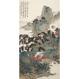 【已售】吳顯剛 四尺《溪橋歸晚圖》 貴州七星關美協(xié)主席