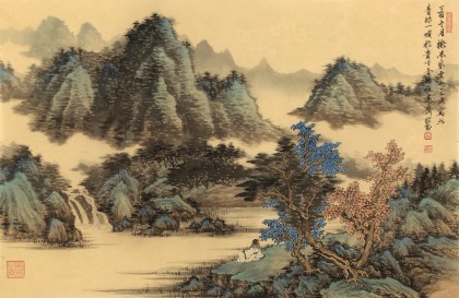 【已售】吳顯剛 四尺三開《坐看云起時(shí)》 貴州七星關(guān)美協(xié)主席