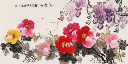 黃藝 四尺《富貴滿堂》 吉祥家居風(fēng)水畫(huà)