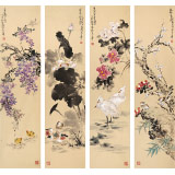 【已售】南海禪寺 妙林居士 四條屏《四時皆芳》