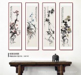 【已售】庾超然 四條屏《四君子》 黃鶴樓書畫院院長