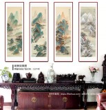 【已售】何實 四條屏《四時佳興》吉林著名山水畫家