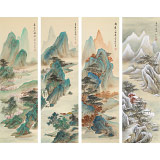 【已售】何實(shí) 四條屏《四時佳興》吉林著名山水畫家