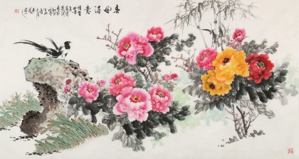 【已售】梁景欣 六尺《春風(fēng)得意》 青大美院學(xué)院派畫(huà)家