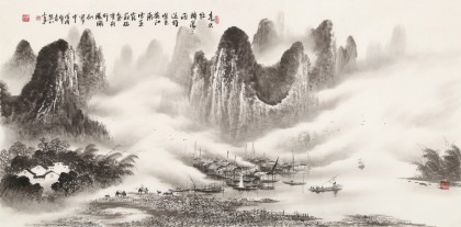 張慧仁 四尺《春興欲醉濛濛雨》 廣西山水畫家協(xié)會(huì)常務(wù)理事