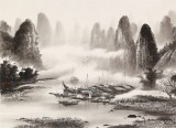 【已售】張慧仁 小六尺《煙雨漓江 千峰競(jìng)秀》 廣西山水畫家協(xié)會(huì)常務(wù)理事