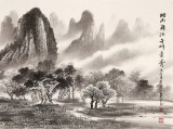 【已售】張慧仁 小六尺《煙雨漓江 千峰競(jìng)秀》 廣西山水畫家協(xié)會(huì)常務(wù)理事