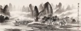【已售】張慧仁 小六尺《煙雨漓江 千峰競(jìng)秀》 廣西山水畫家協(xié)會(huì)常務(wù)理事