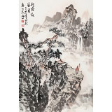 庾超然 四尺三開《松蔭觀瀑圖》 黃鶴樓書畫院院長(zhǎng)