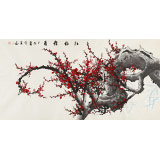 何華賢 四尺《紅梅報春》 潁淮書畫名家