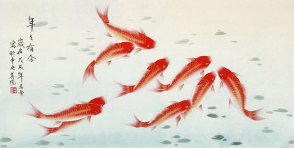 【已售】凌雪 三尺《年年有余》 北京美協(xié)會(huì)員