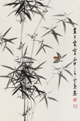 【已售】何華賢 四尺三開《直上云霄》 皖北著名書畫家