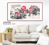 曲逸之 四尺《云想衣裳花想容》 河南省著名花鳥畫家