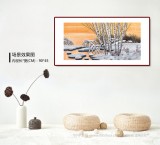 何一鳴 四尺三開《霞光映雪》 冰雪畫派畫家 師從于志學(xué)