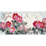 【已售】曲逸之 四尺《富貴吉祥》 河南省著名花鳥畫家