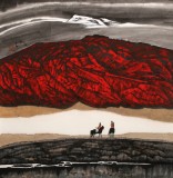 【已售】苗雨 四尺斗方《天山情》 遼寧工美教授 師從吳冠中