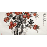 朱祖義 四尺《嘉果幽禽》 中國老子書畫院副院長