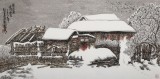 王永剛 四尺雪景山水《老屋飛雪》 國(guó)家一級(jí)美術(shù)師