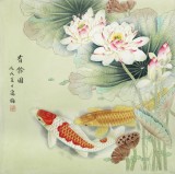 趙逸梅 四尺斗方《有余圖》 著名工筆畫家