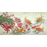 趙逸梅 四尺《吉利有余》 著名工筆畫(huà)家